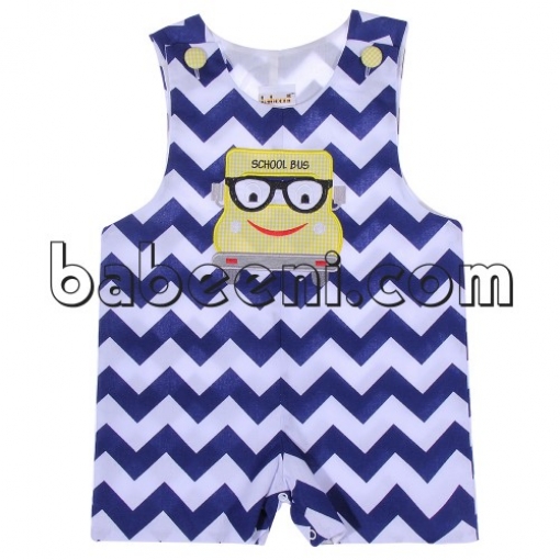 School bus applique boy jon jon - BB696A