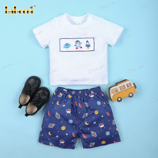 2 Piece Set Smocked Rocket For Boy - BB3211B