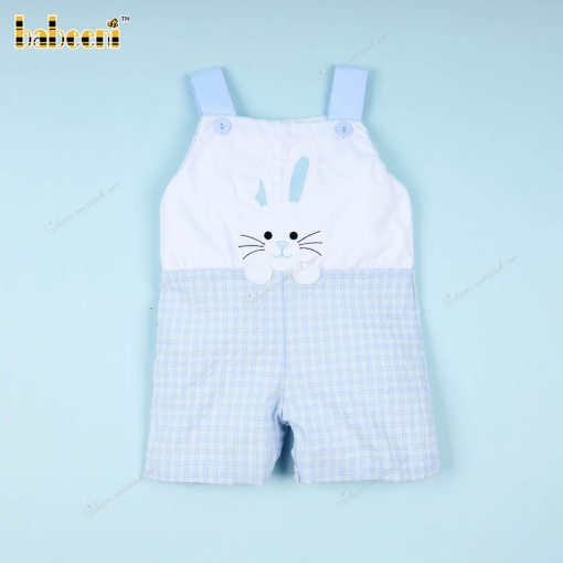 Applique Shortall Blue Easter Bunny For Boy - BB3285