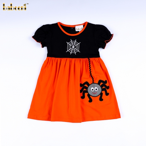 Spider applique baby dress for little girls  – BB2848
