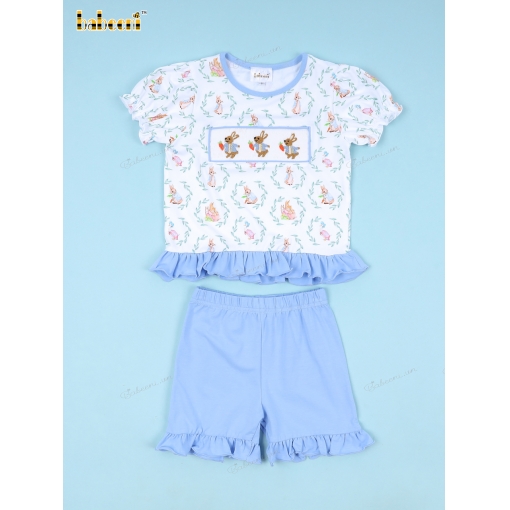 Easter Bunney Smocked Outfit For Girl- BB3351B