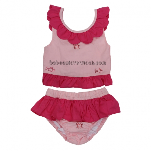 Sea animal embroidery swimwear two piece set - BB1419