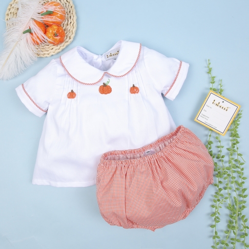 Pumpkin French knot girl set – BB2889