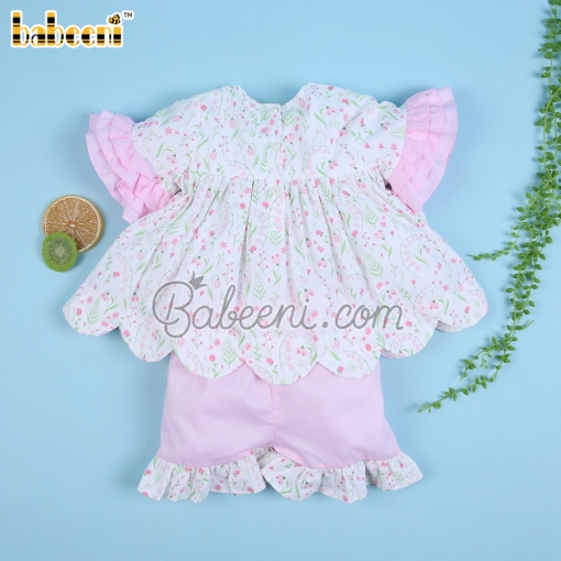 Lily floral printed girl two piece set – BB3080