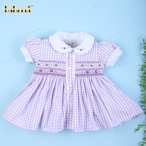 Lavender Geometric Smocked 2 Pieces Set For girl - BB3149