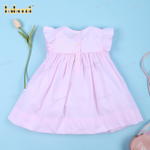  Dress With Flower Embroidery In Pink For Girl - BB3150