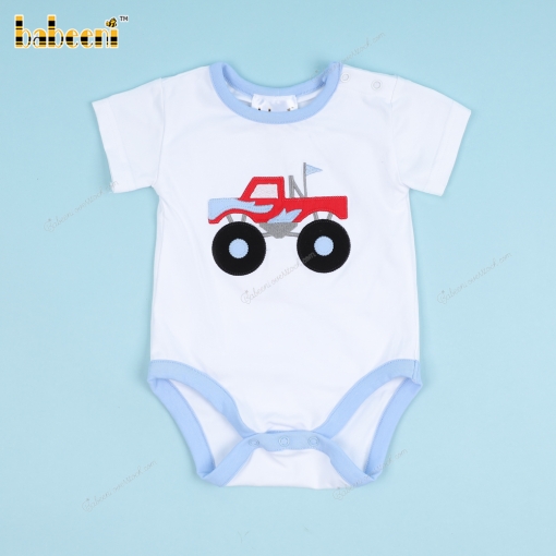 Applique Truck Blue Bubble For Boy - BB3365