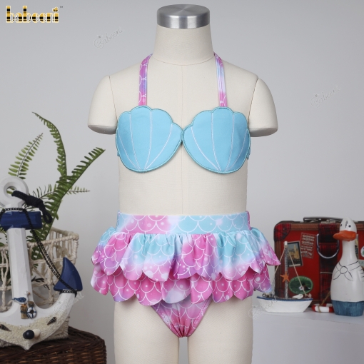 Girl summer colorful fish scales swimwear – BB3433A