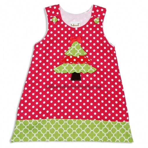 Pretty pine applique A-line dress - BB746A