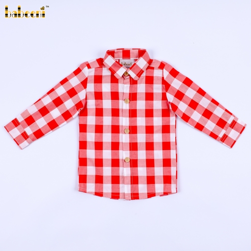 Red check boy shirt – BB3010B