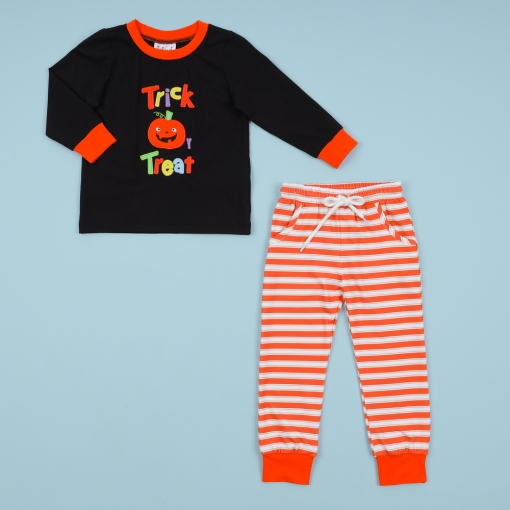 Halloween trick or treat appliqued set for boy - BB3407